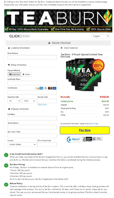 Tea Burn Secure-Checkout